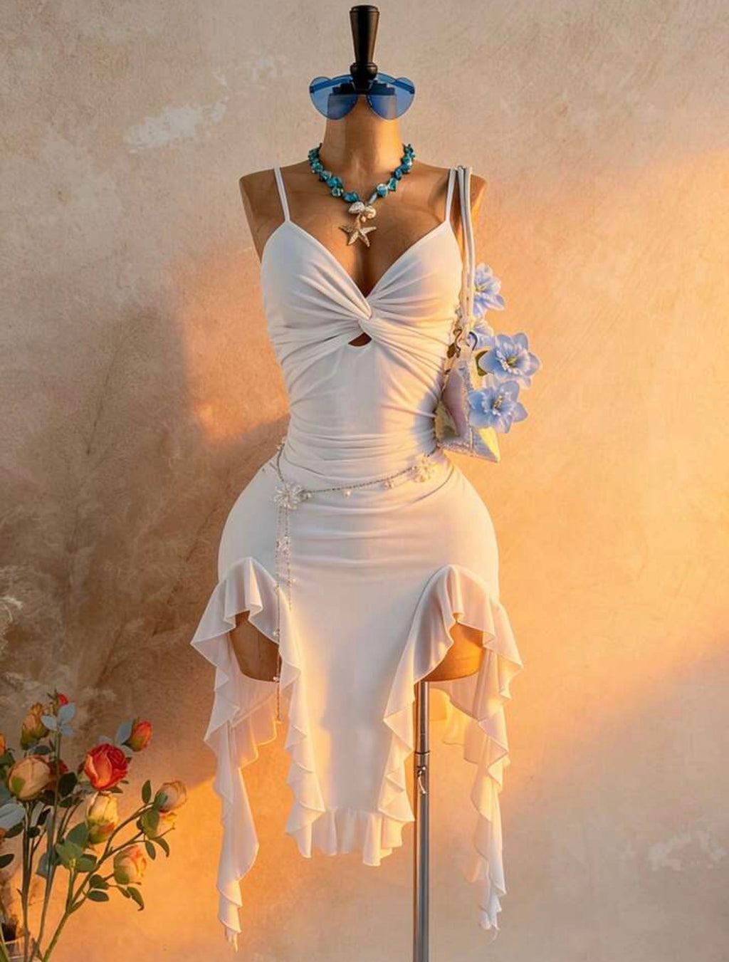 Women's Vacation Solid Color Twist Design Asymmetric