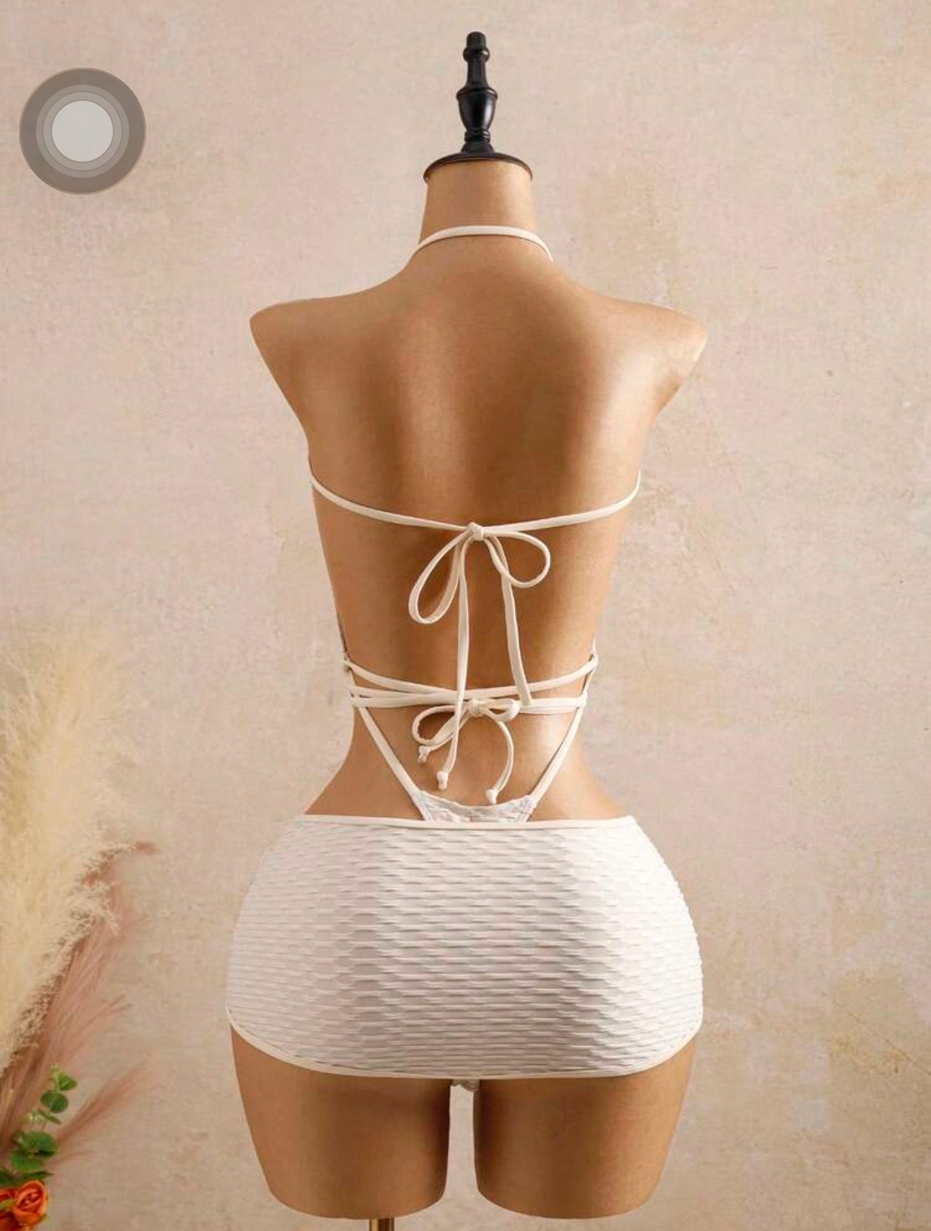 26SS Summer Vacation Sexy Party Cut One-Piece With Double-Sided Tie Skirt