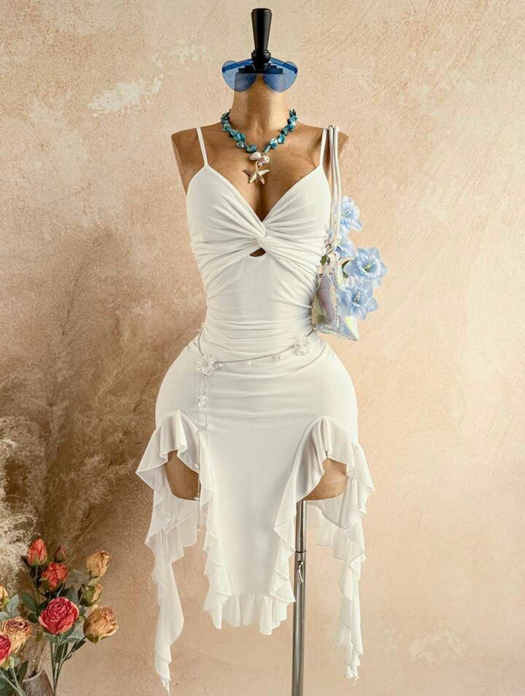 Women's Vacation Solid Color Twist Design Asymmetric