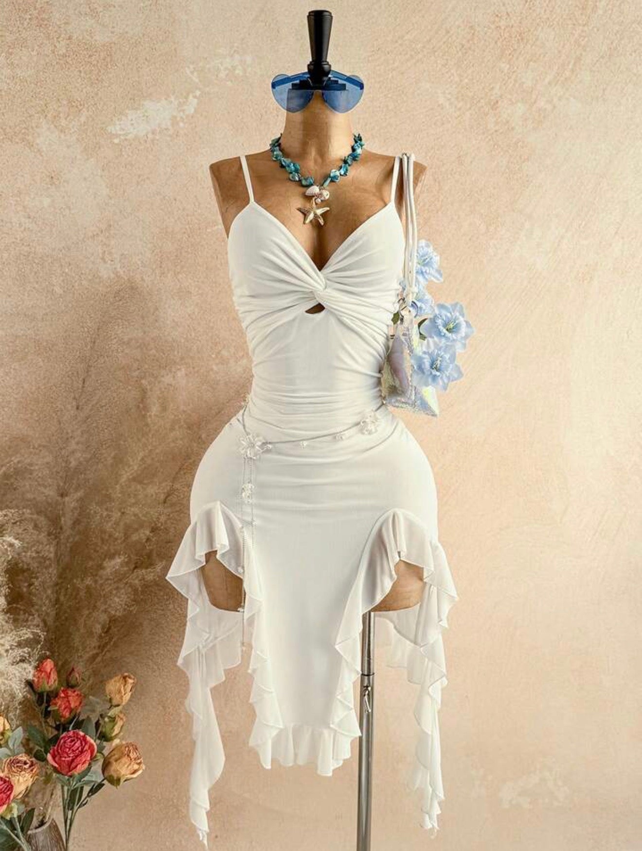 Women's Vacation Solid Color Twist Design Asymmetric
