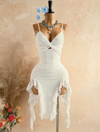 Women's Vacation Solid Color Twist Design Asymmetric