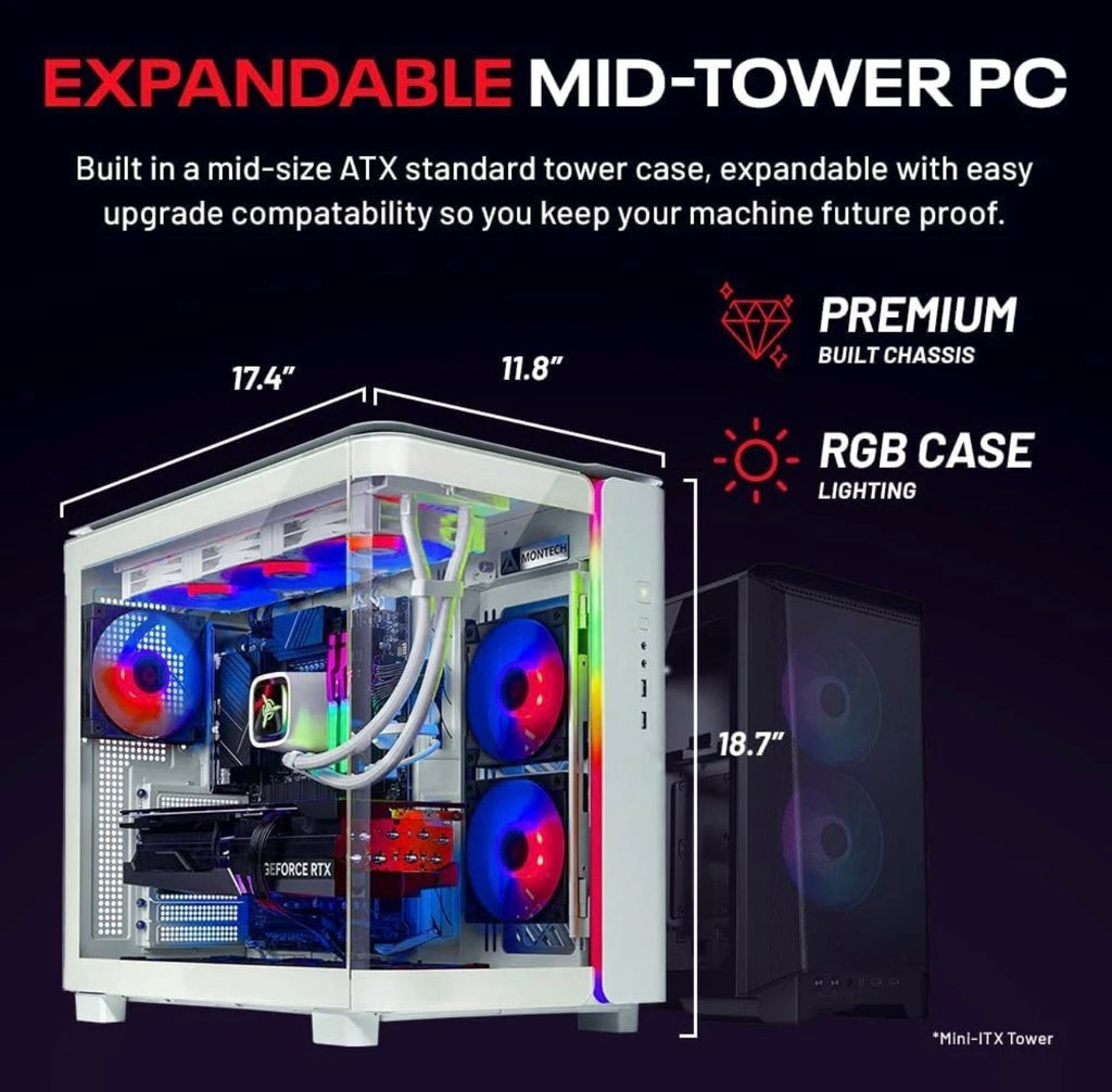 Skytech King95 ARGB Gaming Desktop i7 PC 32GB RAM 1TB SSD GTX 1080 Win11 Wifi