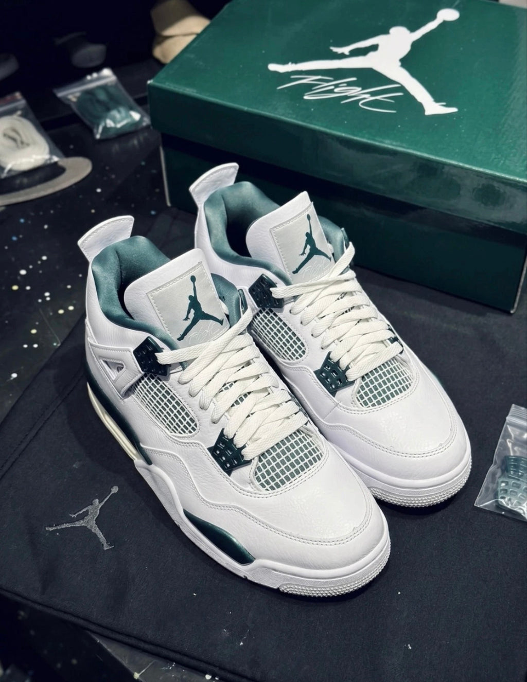 New Jordan 4 Retro "Oxidized Green" Mid Top Basketball Shoes Men's US Size 7-13