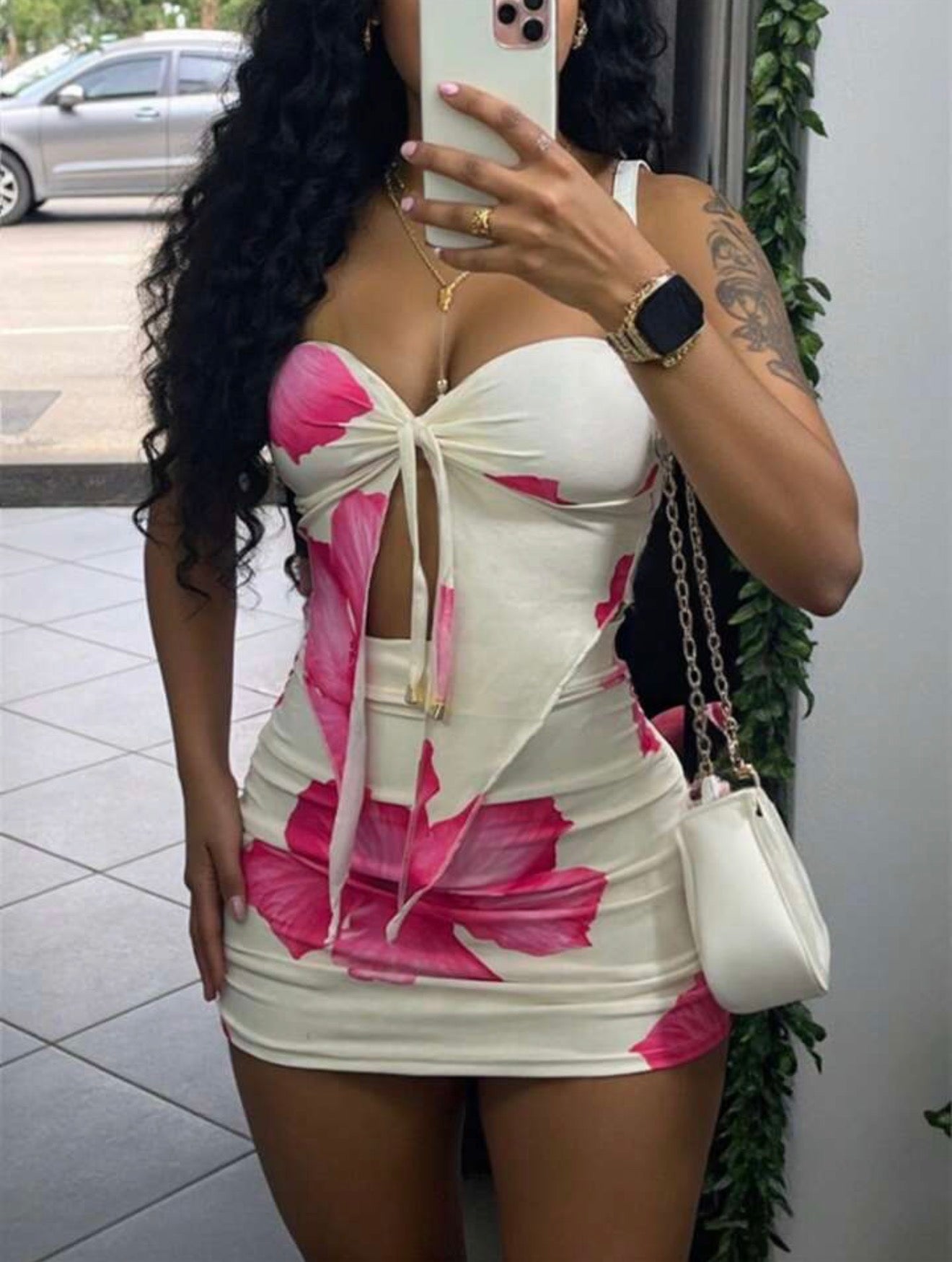 2pcs Women Summer Holiday Cami Top And Mini Skirt Set Kissy Missy Petite Women Hot Pink