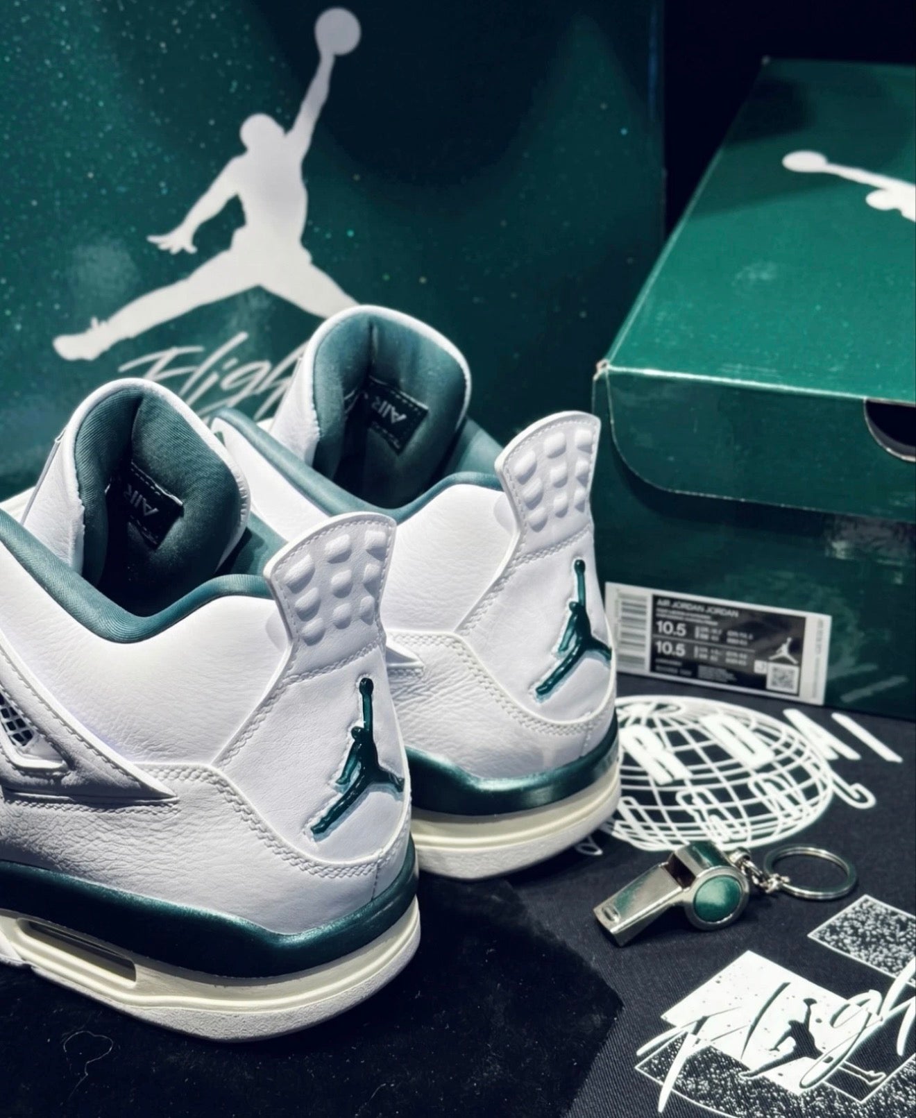New Jordan 4 Retro "Oxidized Green" Mid Top Basketball Shoes Men's US Size 7-13