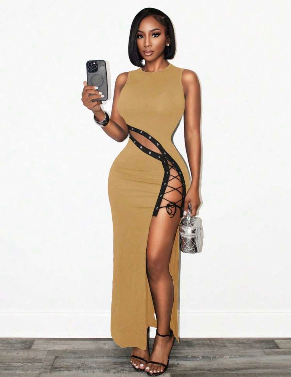 Women's Sleeveless Criss-Cross Backless Dress