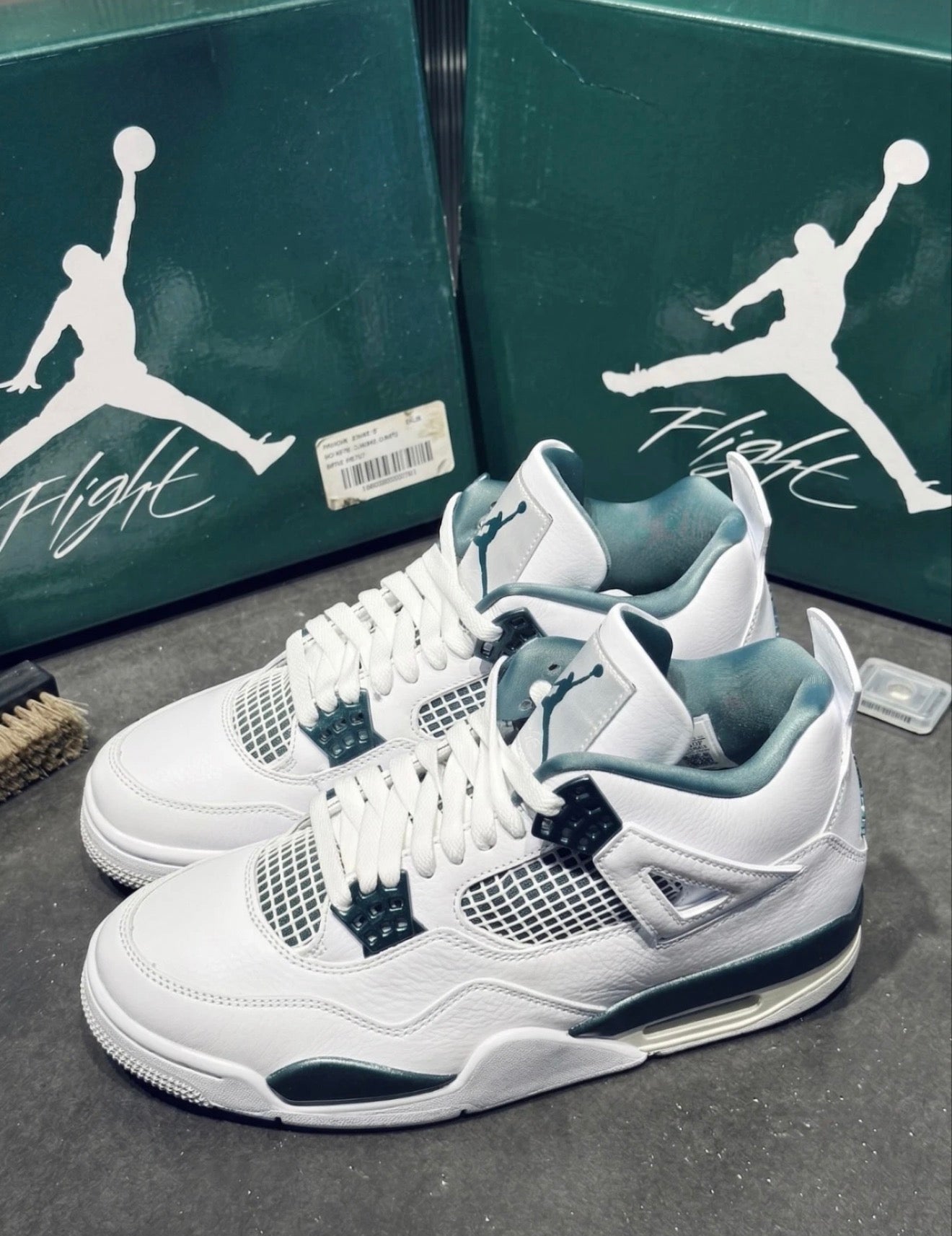 New Jordan 4 Retro "Oxidized Green" Mid Top Basketball Shoes Men's US Size 7-13