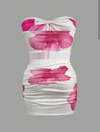 2pcs Women Summer Holiday Cami Top And Mini Skirt Set Kissy Missy Petite Women Hot Pink