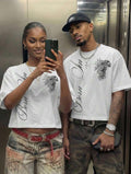 Men's Women's Unisex Summer Casual White Black Born Sin Slogan Quote