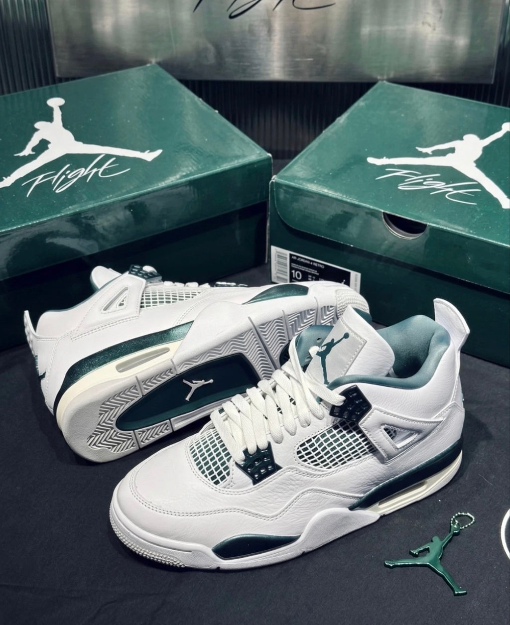 New Jordan 4 Retro "Oxidized Green" Mid Top Basketball Shoes Men's US Size 7-13