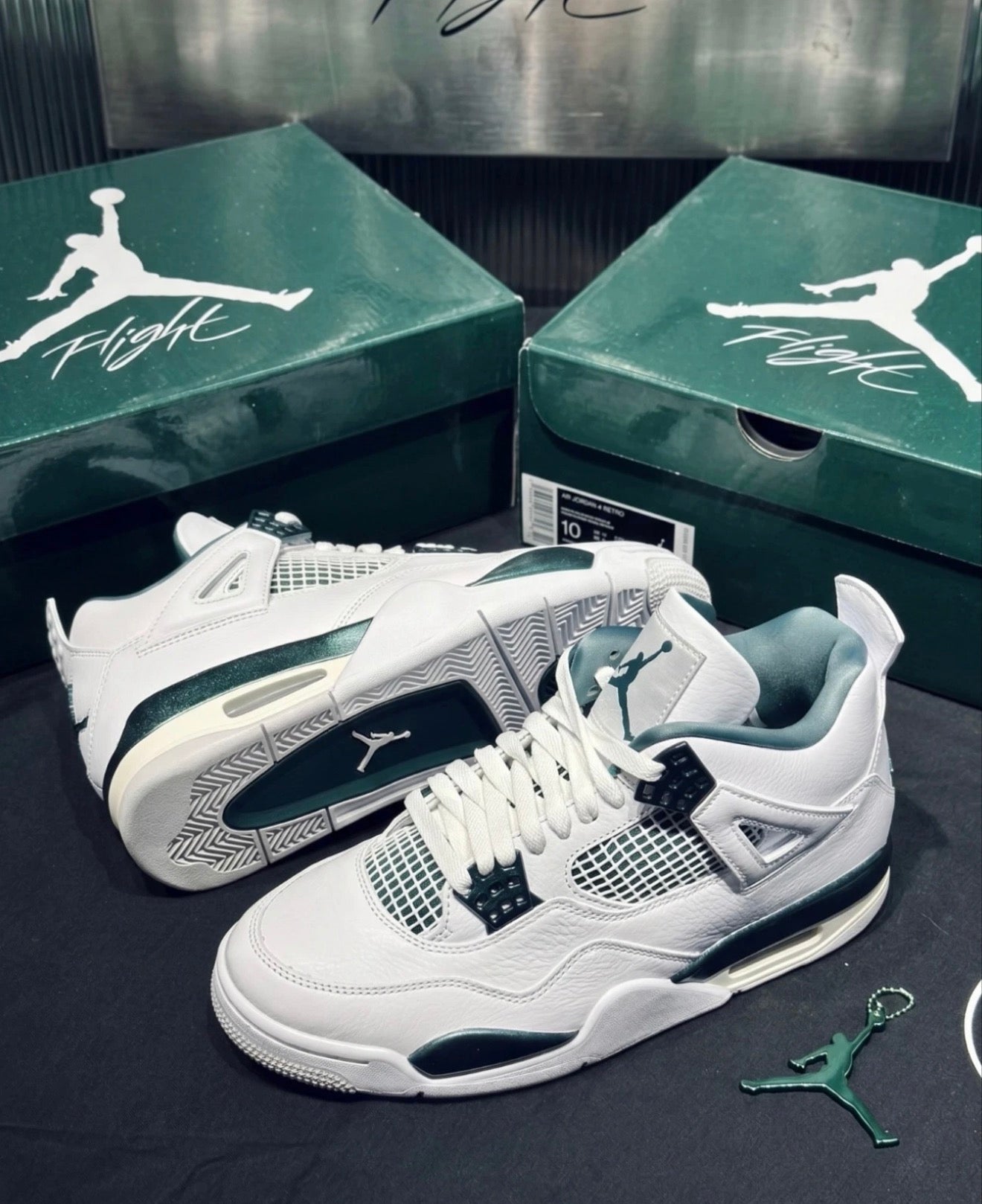 New Jordan 4 Retro "Oxidized Green" Mid Top Basketball Shoes Men's US Size 7-13