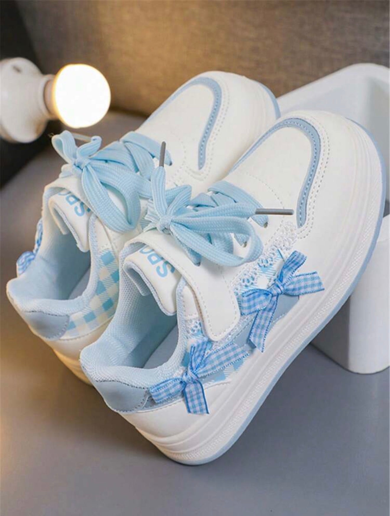 1 Pair Children's New Fashion Comfortable Soft Bottom Bow Knitted Strap Cute PU Hook And Loop Girls Outdoor Casual Versatile Flat Sports Shoes, Suitable For All Seasons