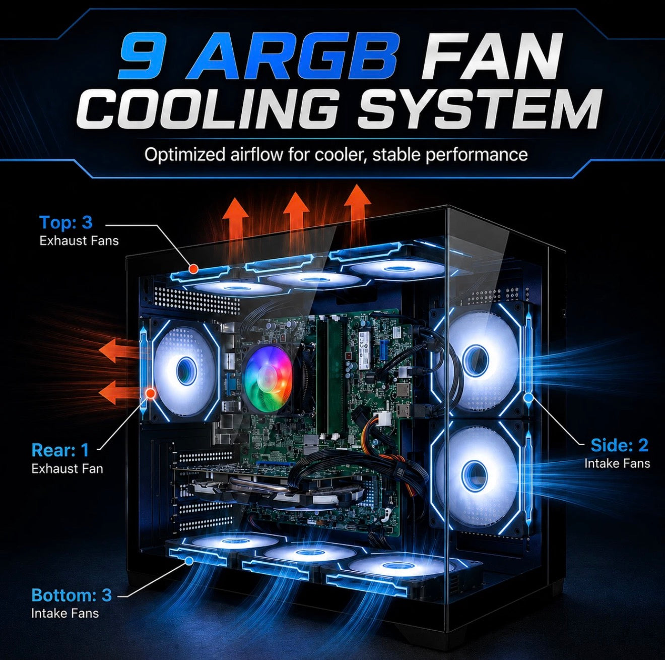PC Desktop Computer Ryzen 7 5800X RTX 5060 32GB RAM 1TB SSD Win11 WiFi6