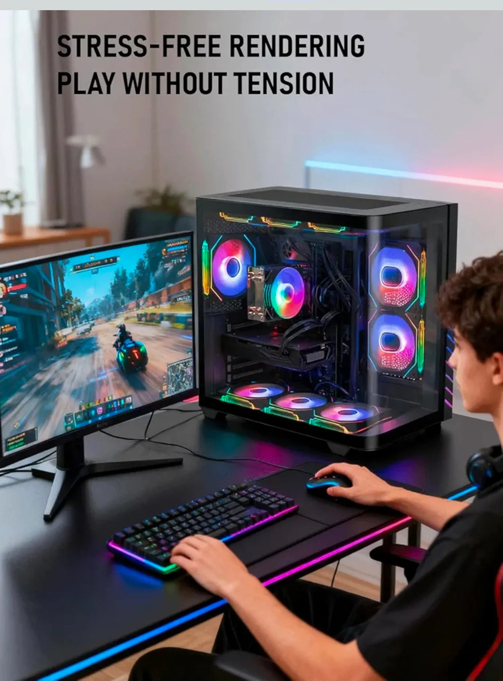 i7-11700F,GTX 1080 Ti 11GB ARGB Gaming Desktop, 32G RAM,1T SSD,WiFi6,BT5.4