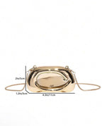 Fashionable Versatile Solid Color New Chain Shoulder Bag, Casual Minimalist Asymmetrical Small Handbag, Women Evening Clutch, Wedding,Bride