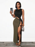 Women's Sleeveless Criss-Cross Backless Dress