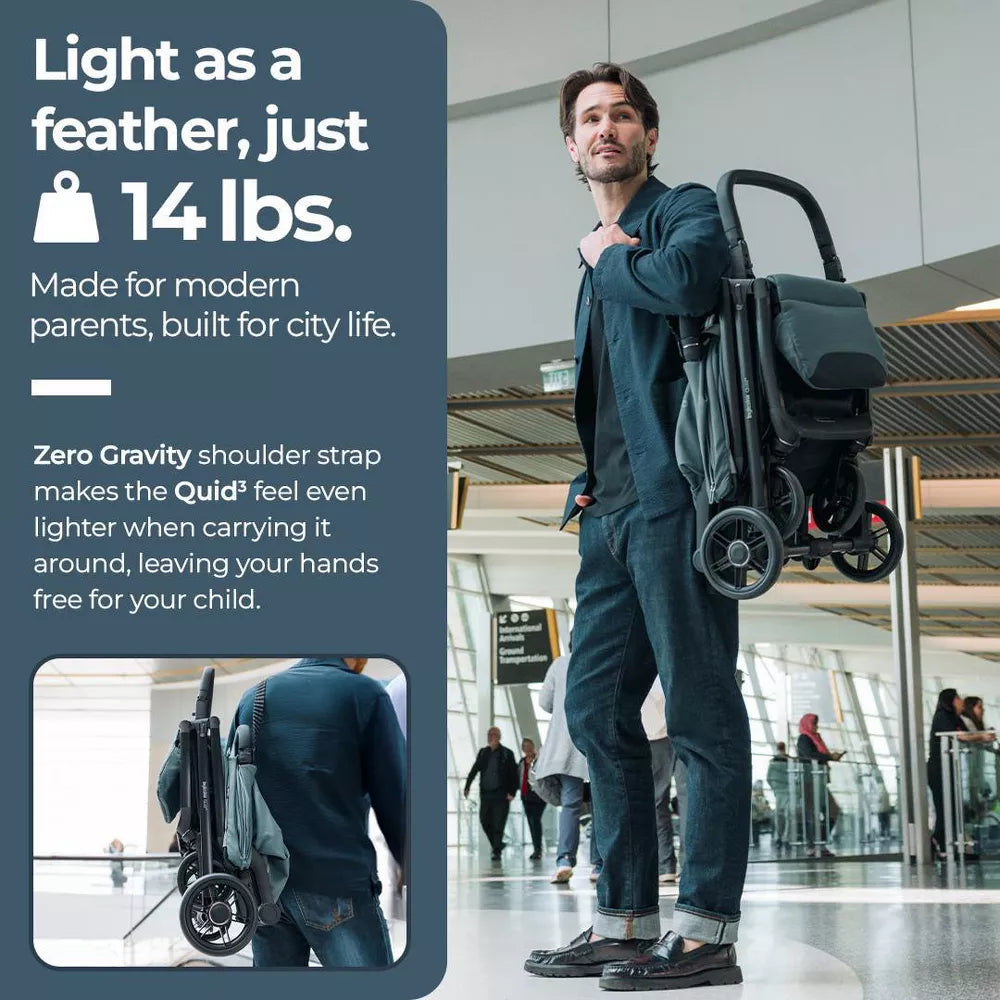 Inglesina Quid³ Travel, Lightweight & Compact Stroller - Planet Green: 5-Point Harness
