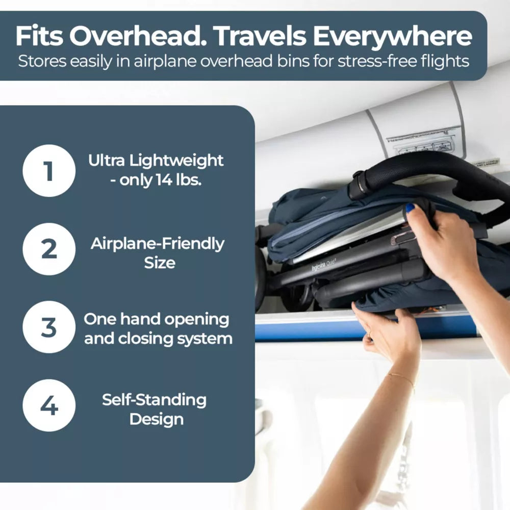 Inglesina Quid³ Travel, Lightweight & Compact Stroller - Planet Green: 5-Point Harness