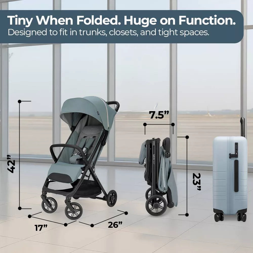 Inglesina Quid³ Travel, Lightweight & Compact Stroller - Planet Green: 5-Point Harness