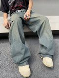 Men's Fashionable Distressed Loose Wide-Leg Jeans