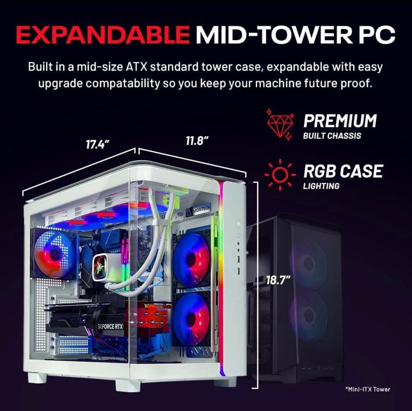 Skytech ARGB Gaming Desktop i7 Compute PC 32GB RAM 1TB SSD RTX 4060 Win11 Wifi
